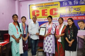 CEC Tihu Centre Felicitates HS Arts Topper Ms. Bismita Sharma
